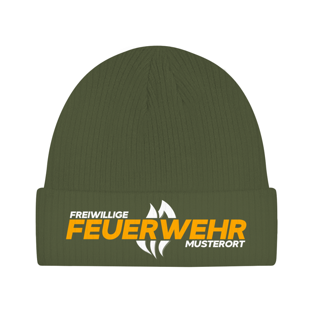 Beanie - Flamme Freiwillige Feuerwehr Gelb [Personalisierbar]