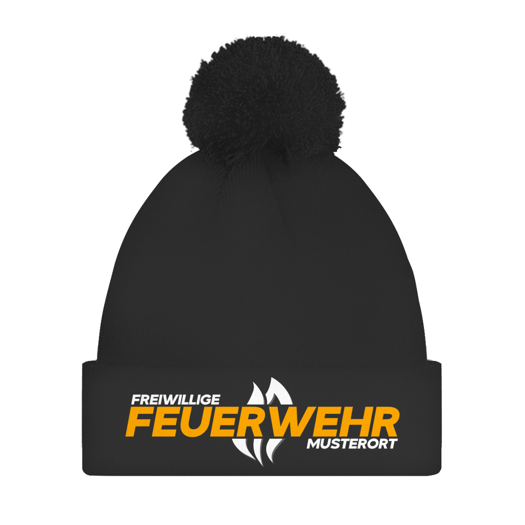 Bommelmütze - Flamme Freiwillige Feuerwehr Gelb [Personalisierbar]