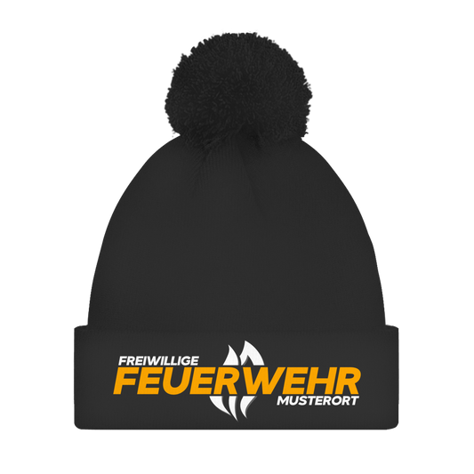 Bommelmütze - Flamme Freiwillige Feuerwehr Gelb [Personalisierbar]
