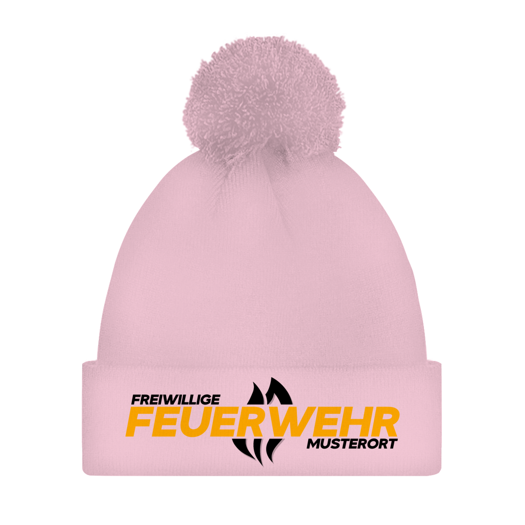 Bommelmütze - Flamme Freiwillige Feuerwehr Gelb [Personalisierbar]