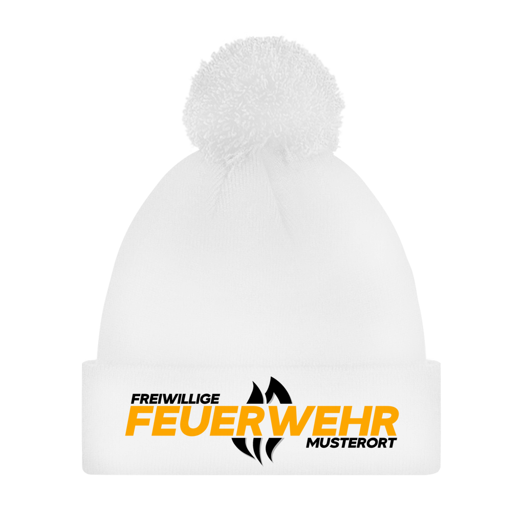 Bommelmütze - Flamme Freiwillige Feuerwehr Gelb [Personalisierbar]