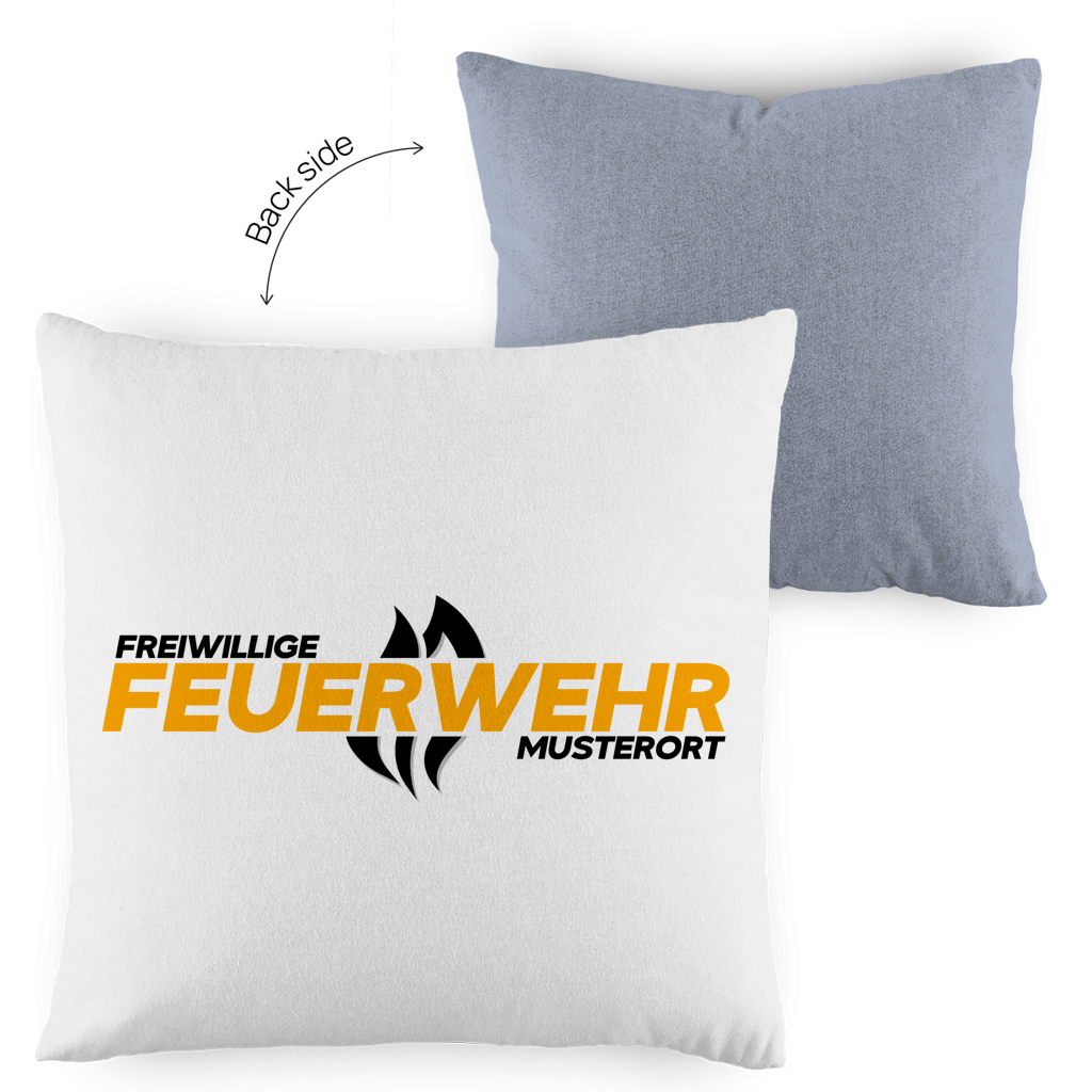 Kopfkissen zweifarbig - Flamme Freiwillige Feuerwehr Gelb [Personalisierbar]