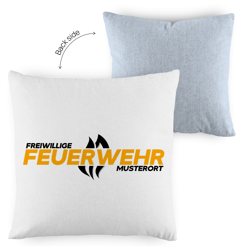 Kopfkissen zweifarbig - Flamme Freiwillige Feuerwehr Gelb [Personalisierbar]