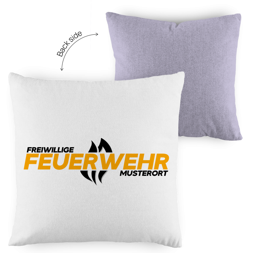 Kopfkissen zweifarbig - Flamme Freiwillige Feuerwehr Gelb [Personalisierbar]