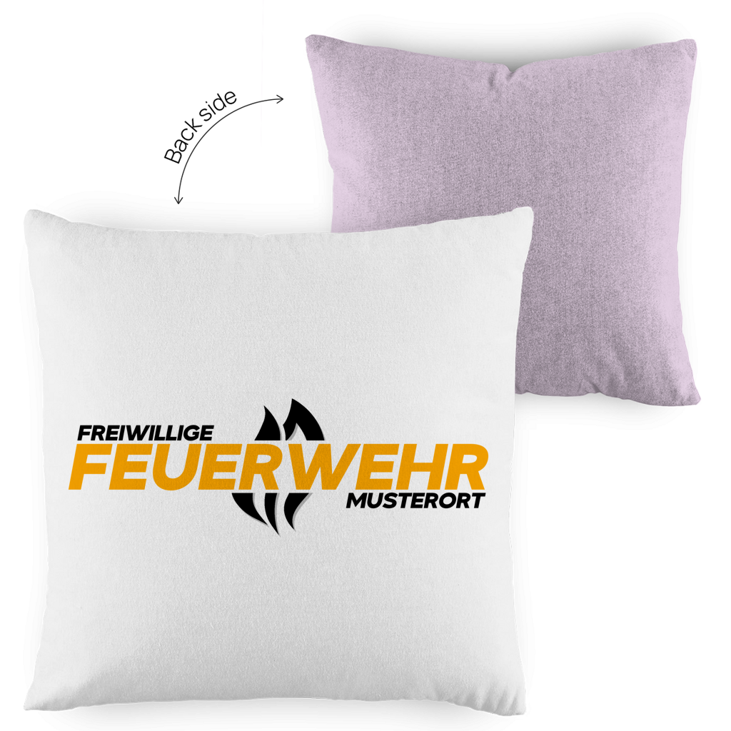 Kopfkissen zweifarbig - Flamme Freiwillige Feuerwehr Gelb [Personalisierbar]