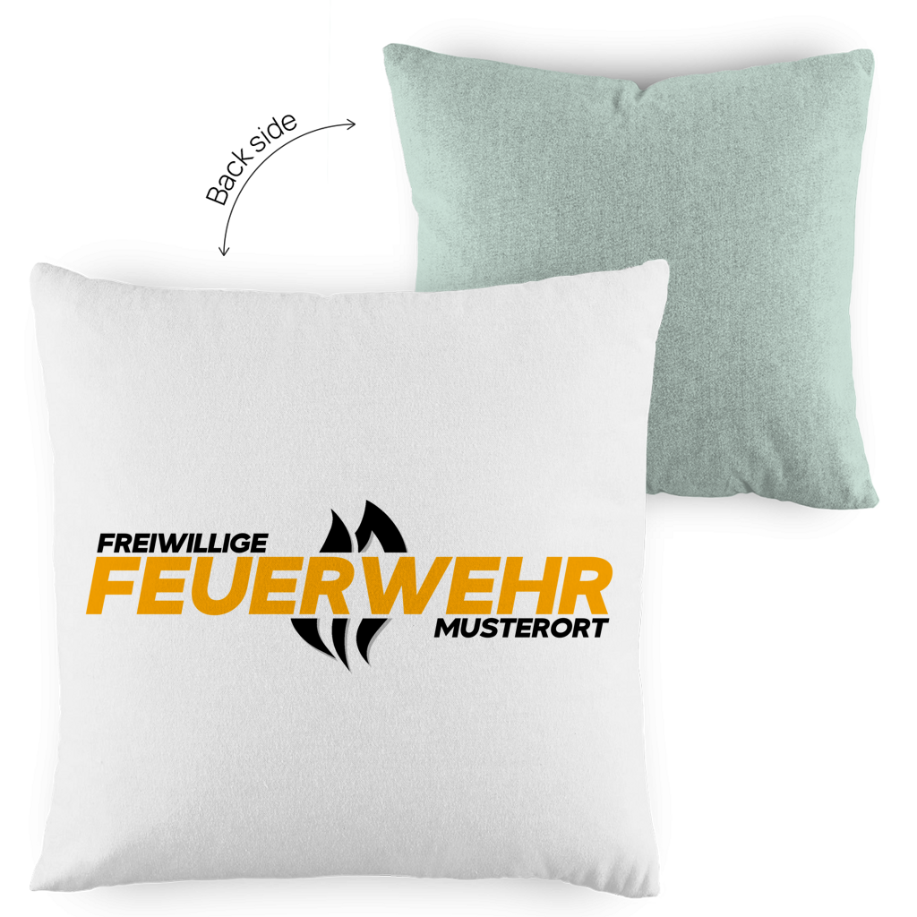 Kopfkissen zweifarbig - Flamme Freiwillige Feuerwehr Gelb [Personalisierbar]
