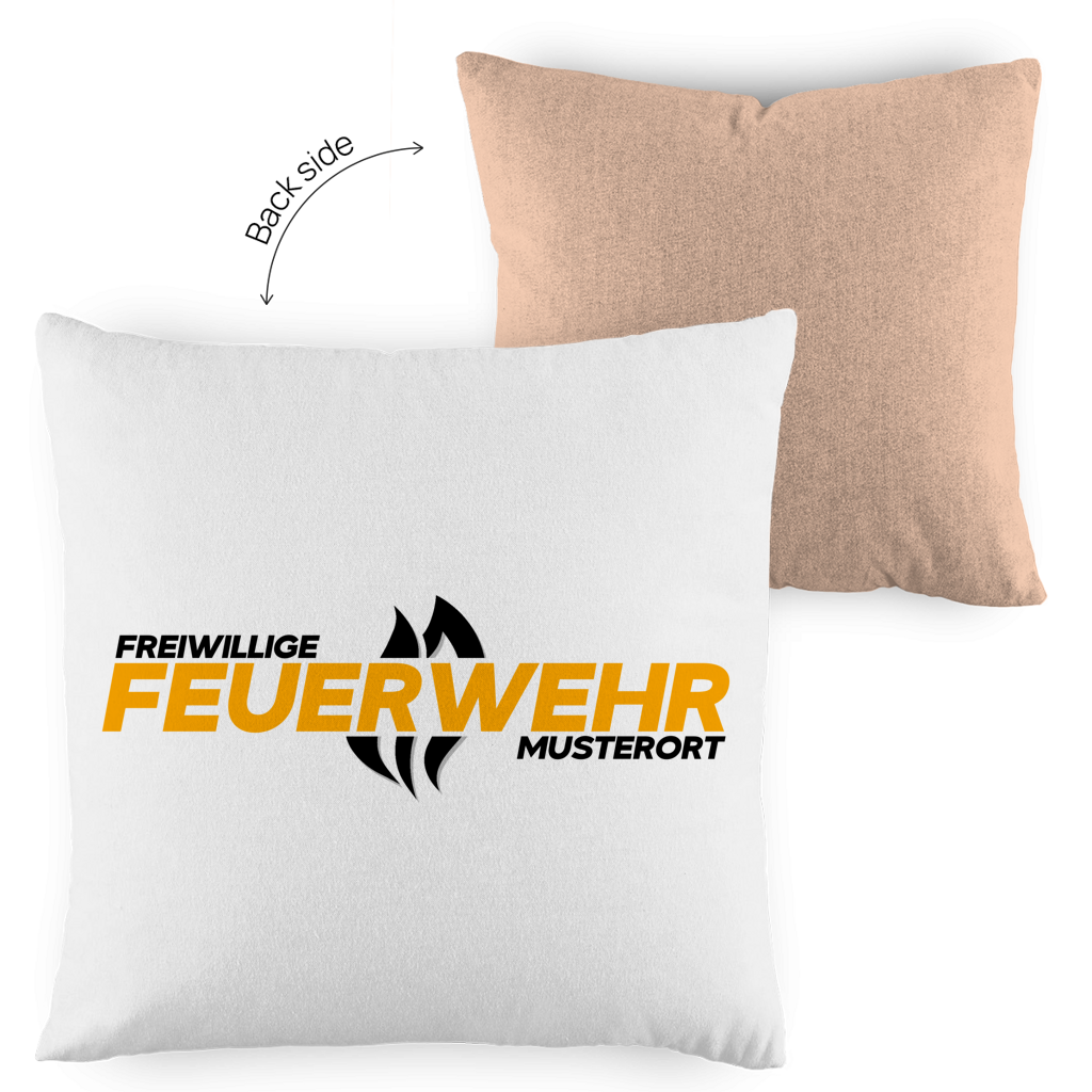 Kopfkissen zweifarbig - Flamme Freiwillige Feuerwehr Gelb [Personalisierbar]