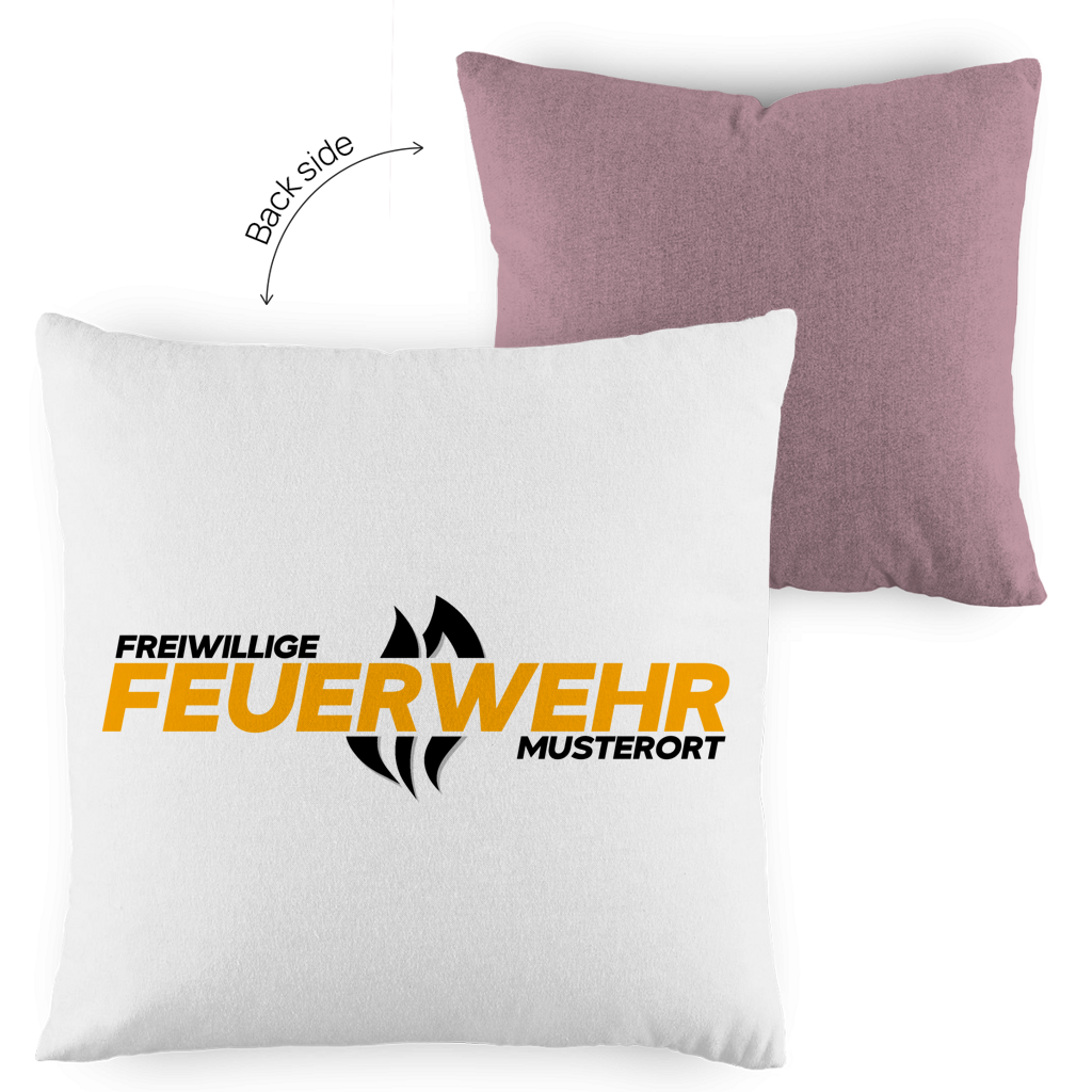 Kopfkissen zweifarbig - Flamme Freiwillige Feuerwehr Gelb [Personalisierbar]