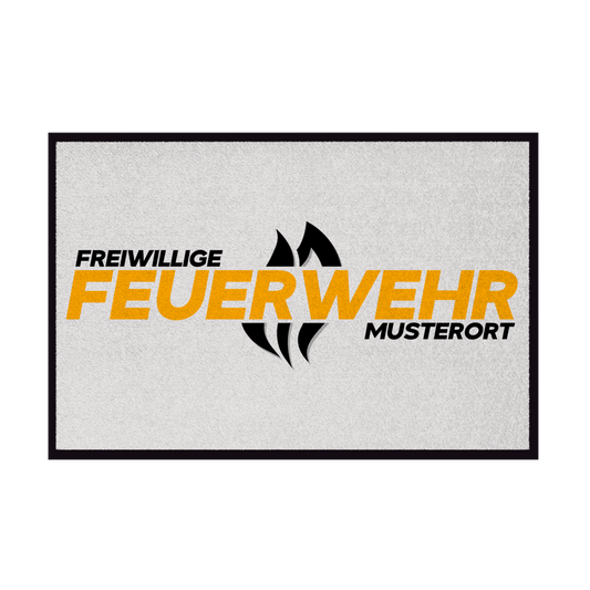 Fußmatte - Flamme Freiwillige Feuerwehr Gelb [Personalisierbar]