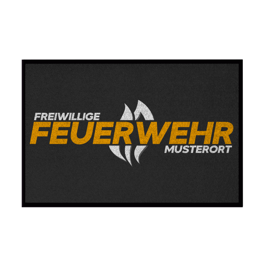 Fußmatte - Flamme Freiwillige Feuerwehr Gelb [Personalisierbar]
