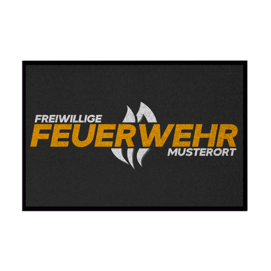 Fußmatte - Flamme Freiwillige Feuerwehr Gelb [Personalisierbar]