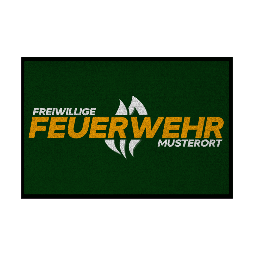 Fußmatte - Flamme Freiwillige Feuerwehr Gelb [Personalisierbar]