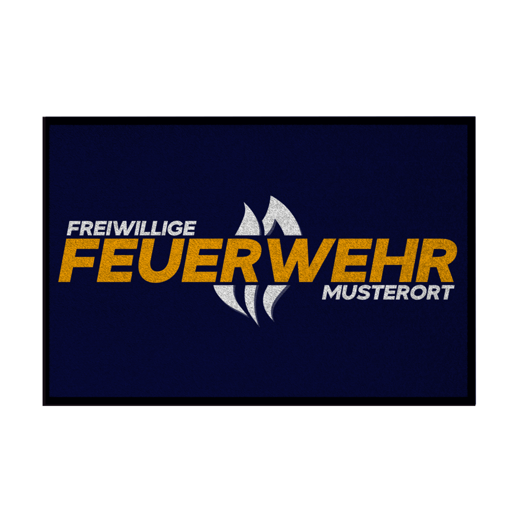 Fußmatte - Flamme Freiwillige Feuerwehr Gelb [Personalisierbar]