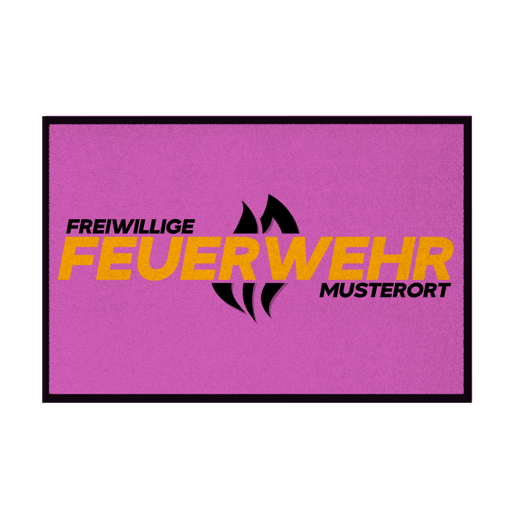Fußmatte - Flamme Freiwillige Feuerwehr Gelb [Personalisierbar]