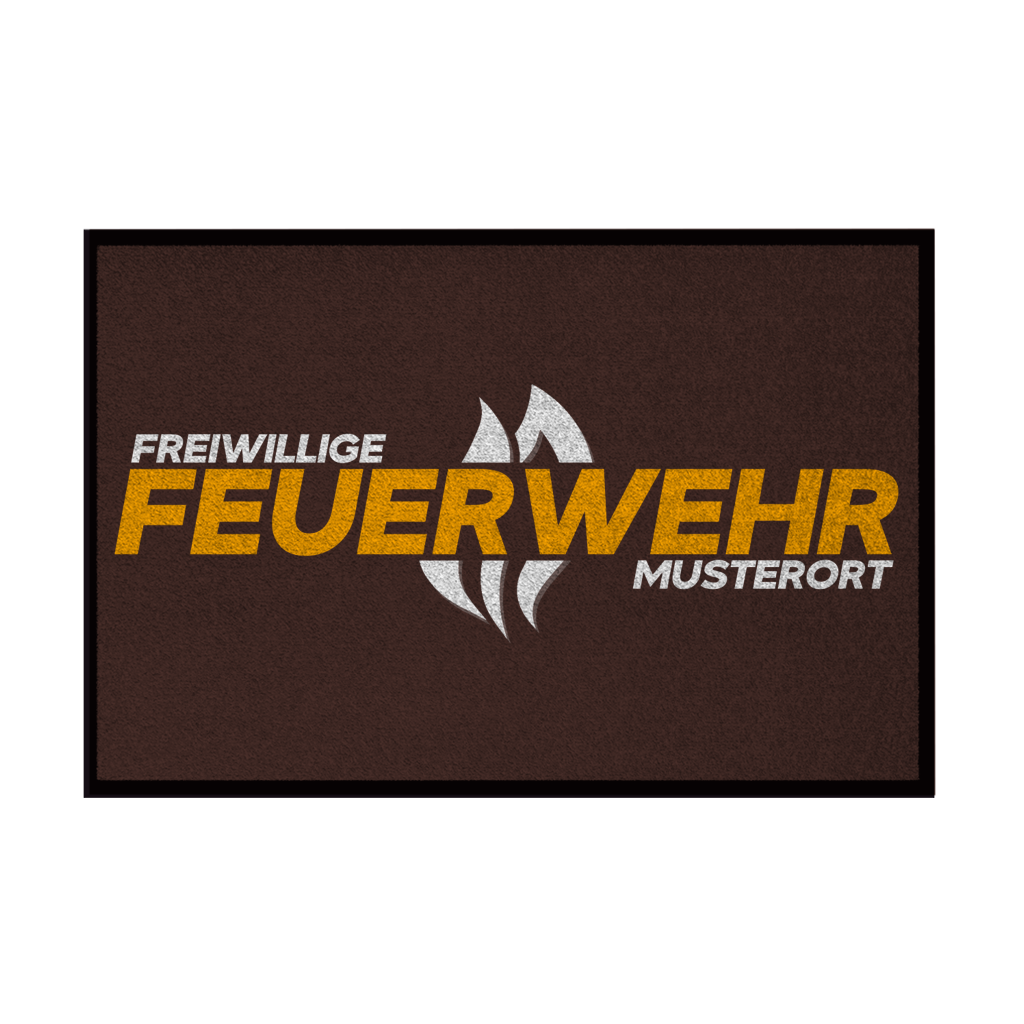 Fußmatte - Flamme Freiwillige Feuerwehr Gelb [Personalisierbar]
