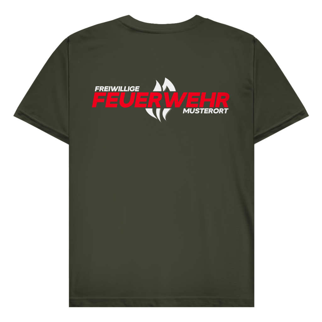 Herren T-Shirt - Flamme Freiwillige Feuerwehr Rot [Personalisierbar]