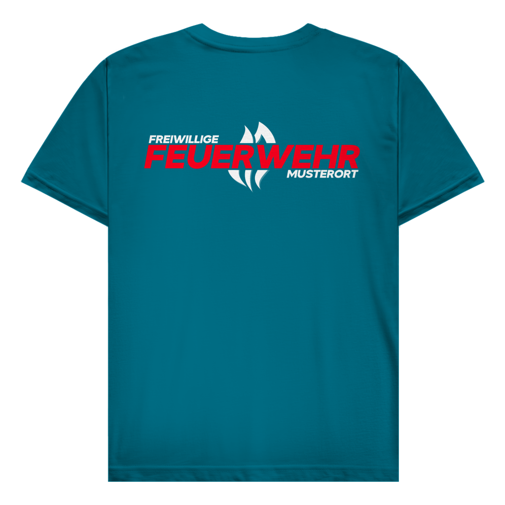 Herren T-Shirt - Flamme Freiwillige Feuerwehr Rot [Personalisierbar]