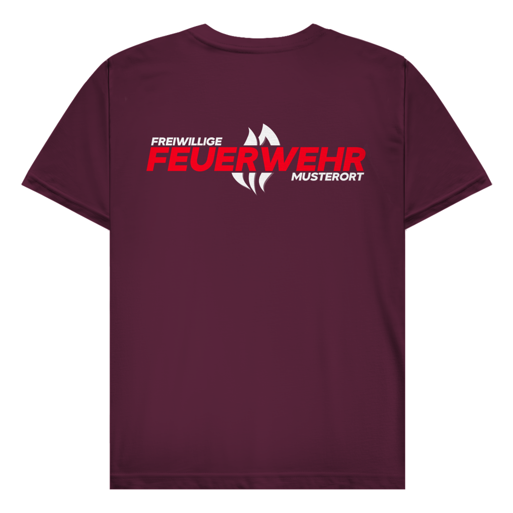 Herren T-Shirt - Flamme Freiwillige Feuerwehr Rot [Personalisierbar]