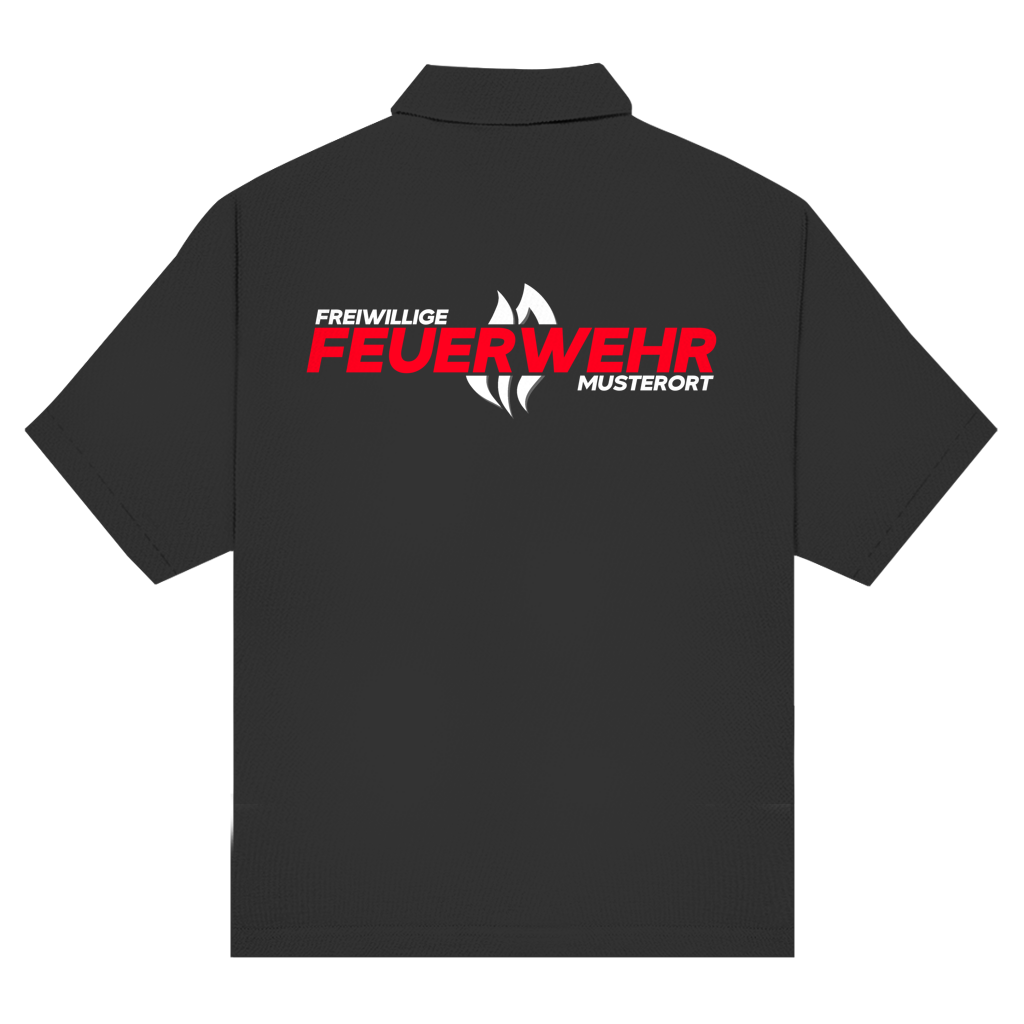 Unisex Poloshirt - Flamme Freiwillige Feuerwehr Rot [Personalisierbar]