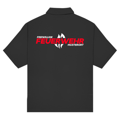 Unisex Poloshirt - Flamme Freiwillige Feuerwehr Rot [Personalisierbar]