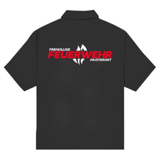 Unisex Poloshirt - Flamme Freiwillige Feuerwehr Rot [Personalisierbar]