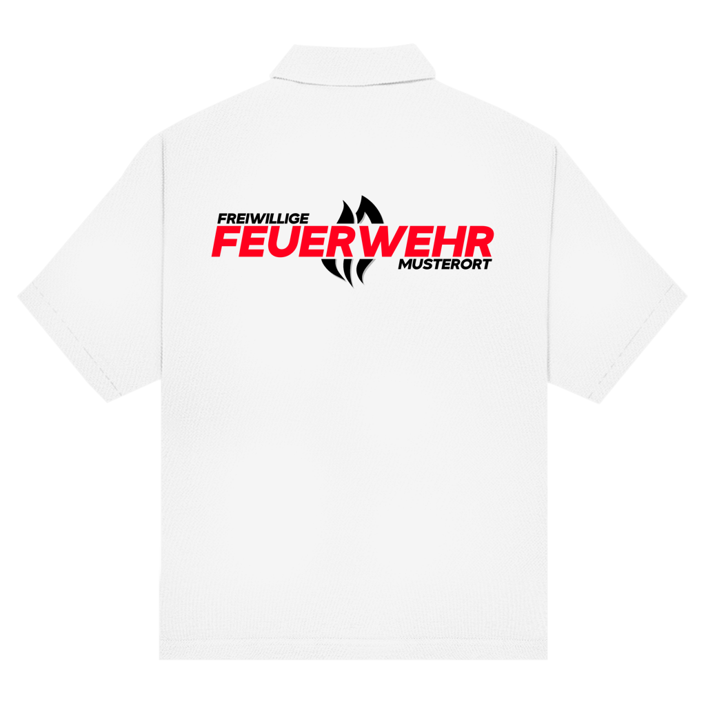 Unisex Poloshirt - Flamme Freiwillige Feuerwehr Rot [Personalisierbar]