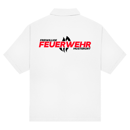 Unisex Poloshirt - Flamme Freiwillige Feuerwehr Rot [Personalisierbar]