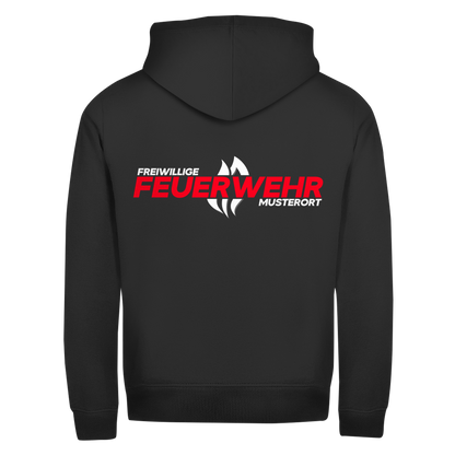 Unisex Zipper Hoodie - Flamme Freiwillige Feuerwehr Rot [Personalisierbar]