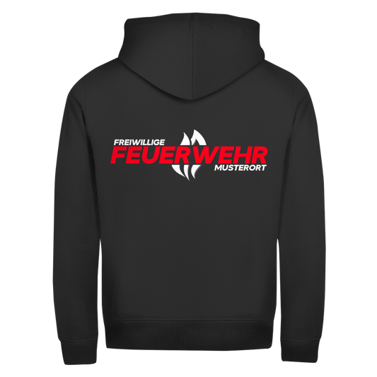 Unisex Zipper Hoodie - Flamme Freiwillige Feuerwehr Rot [Personalisierbar]