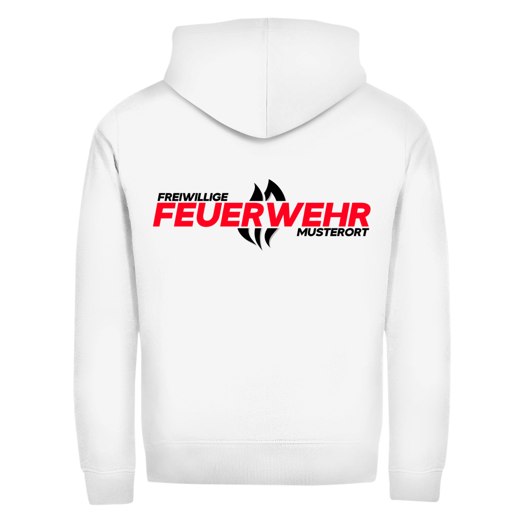 Unisex Zipper Hoodie - Flamme Freiwillige Feuerwehr Rot [Personalisierbar]
