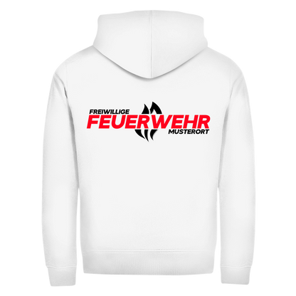 Unisex Zipper Hoodie - Flamme Freiwillige Feuerwehr Rot [Personalisierbar]