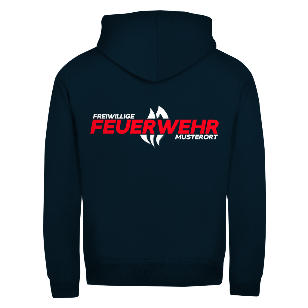 Unisex Zipper Hoodie - Flamme Freiwillige Feuerwehr Rot [Personalisierbar]