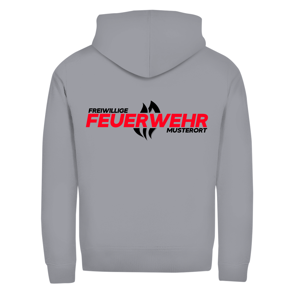 Unisex Zipper Hoodie - Flamme Freiwillige Feuerwehr Rot [Personalisierbar]