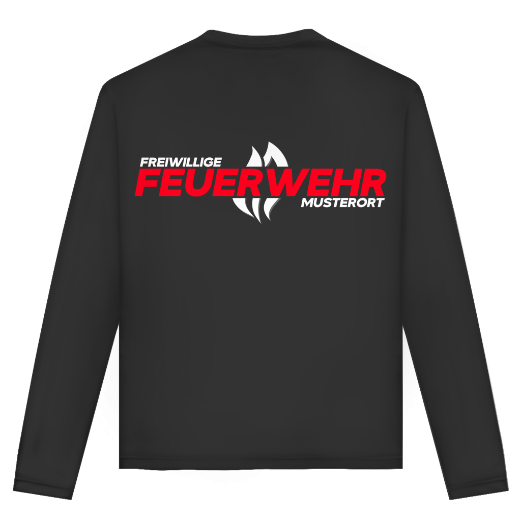 Unisex Langarmshirt - Flamme Freiwillige Feuerwehr Rot [Personalisierbar]