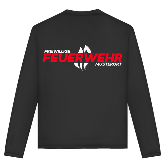 Unisex Langarmshirt - Flamme Freiwillige Feuerwehr Rot [Personalisierbar]