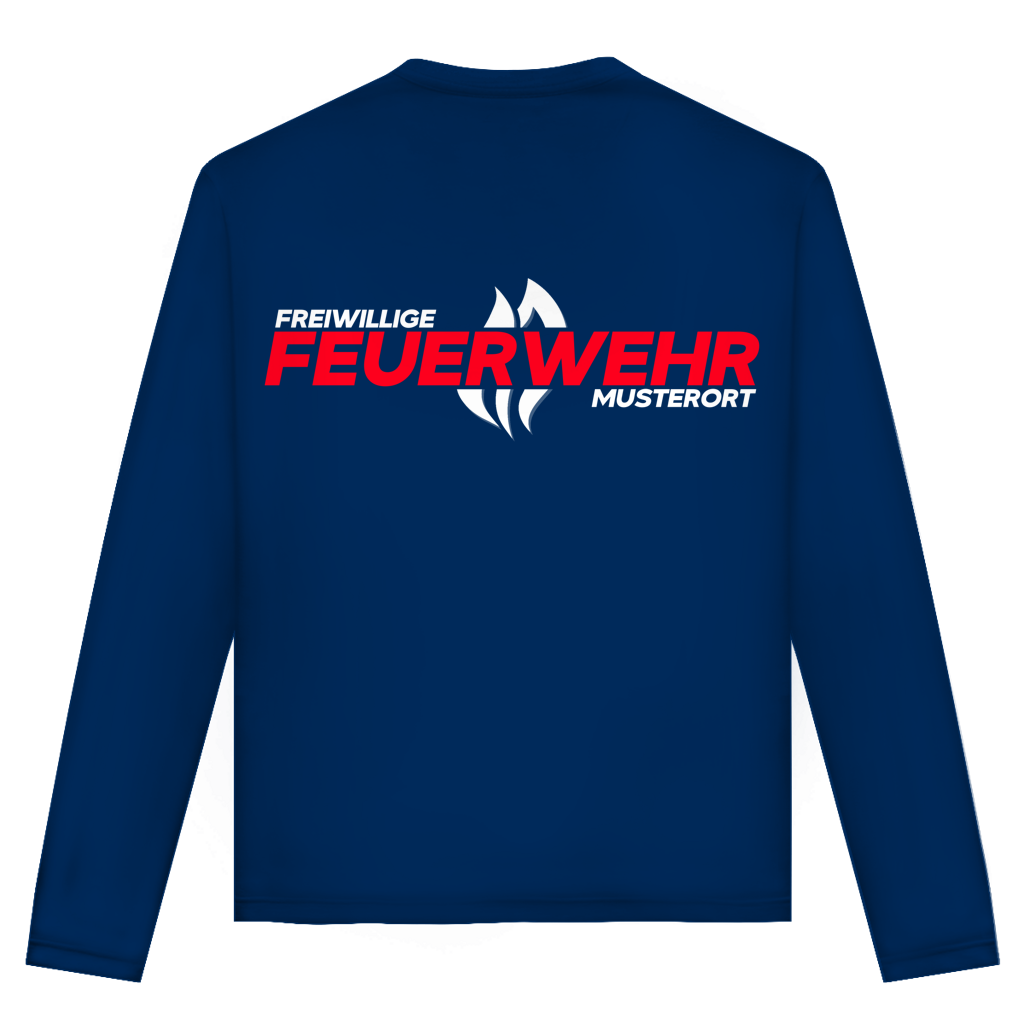 Unisex Langarmshirt - Flamme Freiwillige Feuerwehr Rot [Personalisierbar]