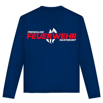 Unisex Langarmshirt - Flamme Freiwillige Feuerwehr Rot [Personalisierbar]