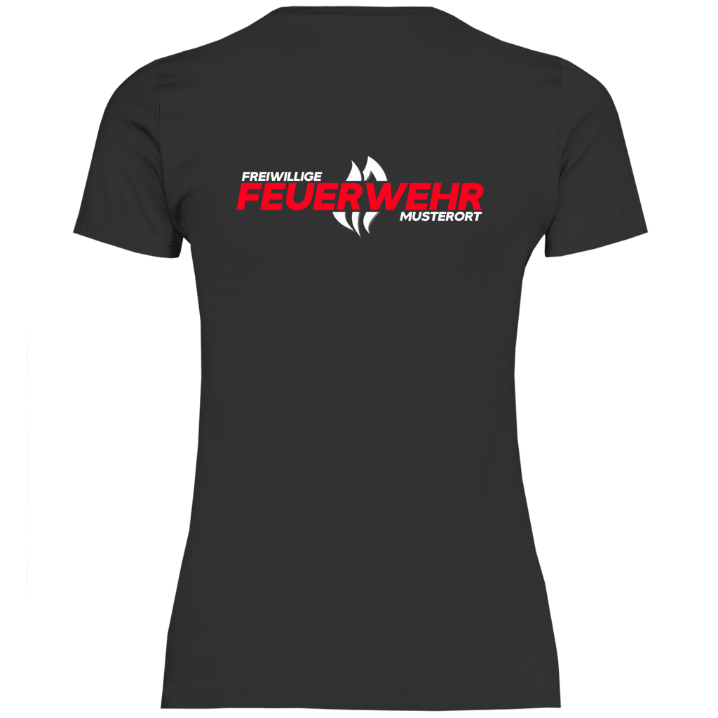 Damen T-Shirt - Flamme Freiwillige Feuerwehr Rot [Personalisierbar]