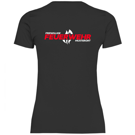 Damen T-Shirt - Flamme Freiwillige Feuerwehr Rot [Personalisierbar]