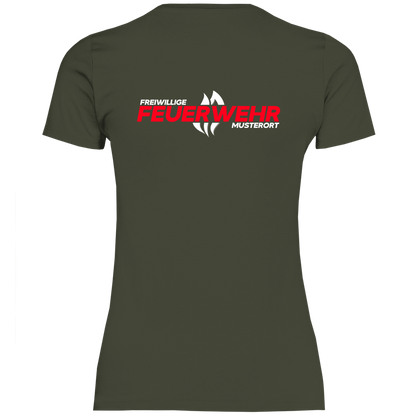 Damen T-Shirt - Flamme Freiwillige Feuerwehr Rot [Personalisierbar]