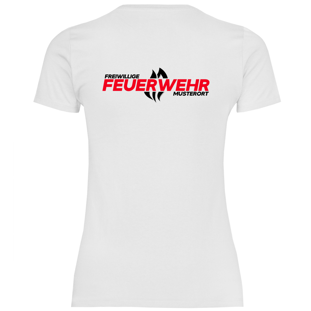 Damen T-Shirt - Flamme Freiwillige Feuerwehr Rot [Personalisierbar]