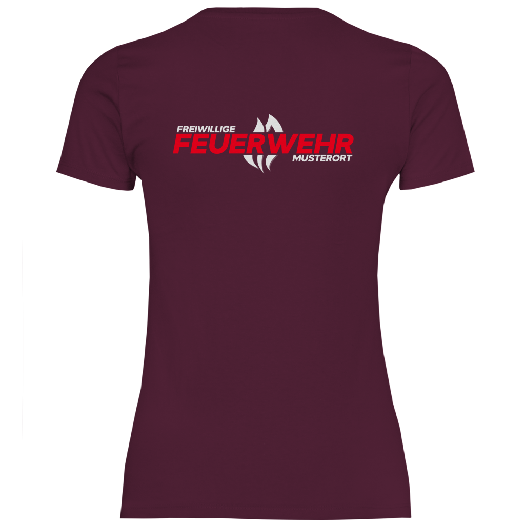 Damen T-Shirt - Flamme Freiwillige Feuerwehr Rot [Personalisierbar]