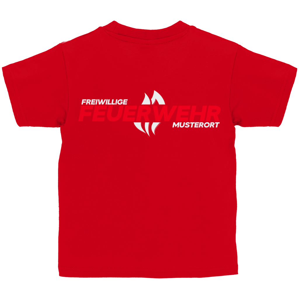 Kinder T-Shirt - Flamme Freiwillige Feuerwehr Rot [Personalisierbar]
