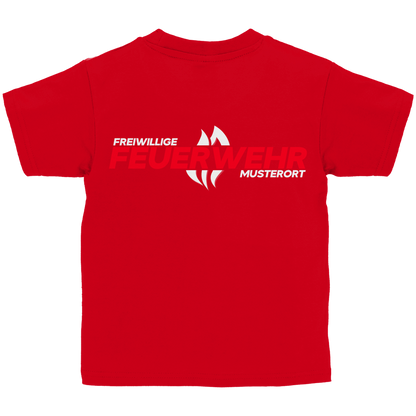 Kinder T-Shirt - Flamme Freiwillige Feuerwehr Rot [Personalisierbar]