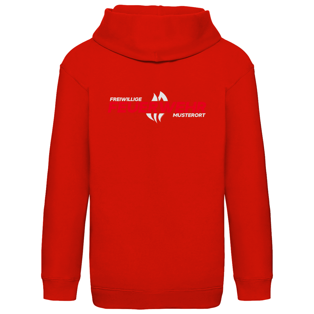 Kinder Hoodie - Flamme Freiwillige Feuerwehr Rot [Personalisierbar]