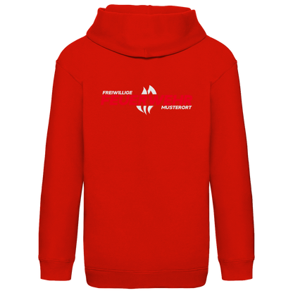 Kinder Hoodie - Flamme Freiwillige Feuerwehr Rot [Personalisierbar]