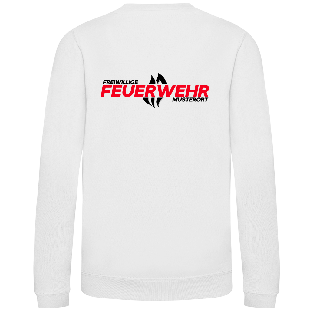 Kinder Sweatshirt - Flamme Freiwillige Feuerwehr Rot [Personalisierbar]