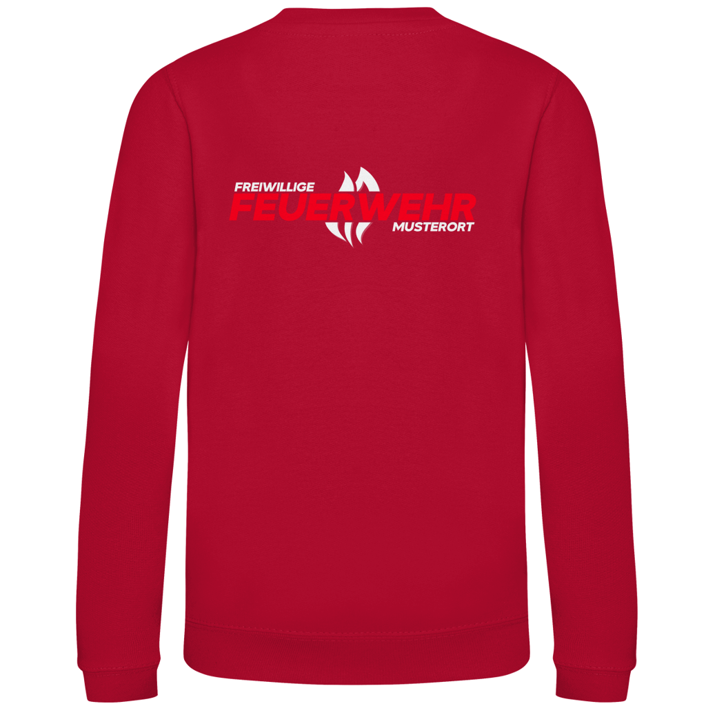 Kinder Sweatshirt - Flamme Freiwillige Feuerwehr Rot [Personalisierbar]