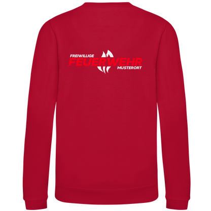 Kinder Sweatshirt - Flamme Freiwillige Feuerwehr Rot [Personalisierbar]