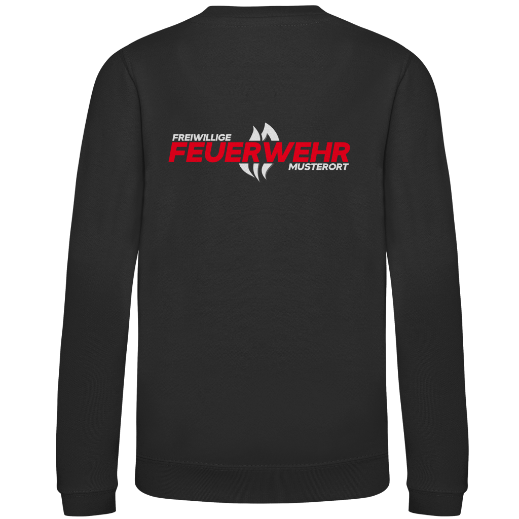 Kinder Sweatshirt - Flamme Freiwillige Feuerwehr Rot [Personalisierbar]